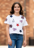 Tweenstyle by Stoopher - Cheer Things Sequin Patch Tee Aaria Tees