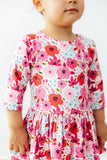 Secret Garden 3/4 Sleeve Twirl Bodysuit - Aaria Tees Aaria Tees
