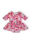 Secret Garden 3/4 Sleeve Twirl Bodysuit - Aaria Tees Aaria Tees
