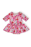 Secret Garden 3/4 Sleeve Twirl Bodysuit - Aaria Tees Aaria Tees