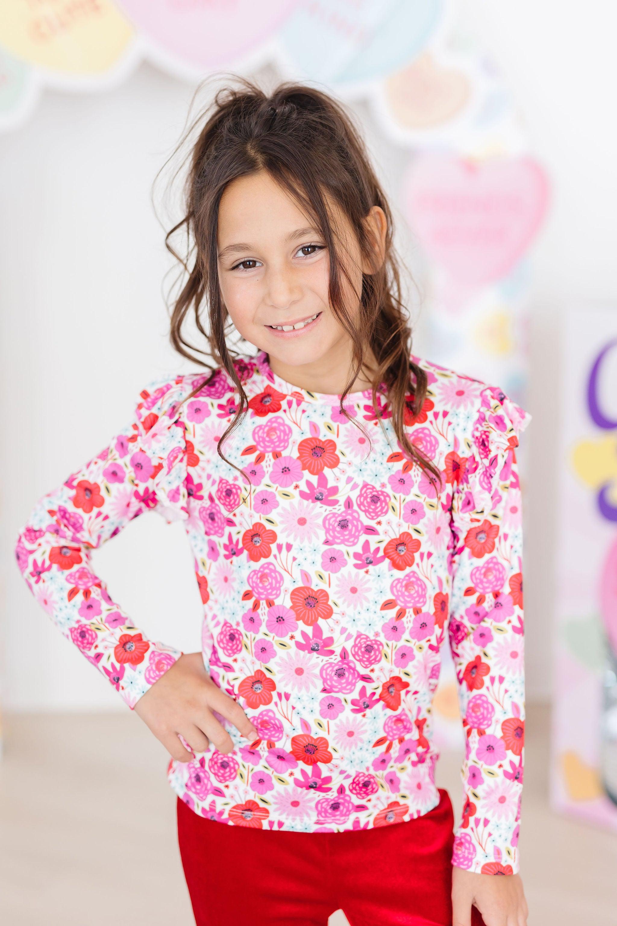 Secret Garden L/S Ruffle Tee - Aaria Tees Aaria Tees