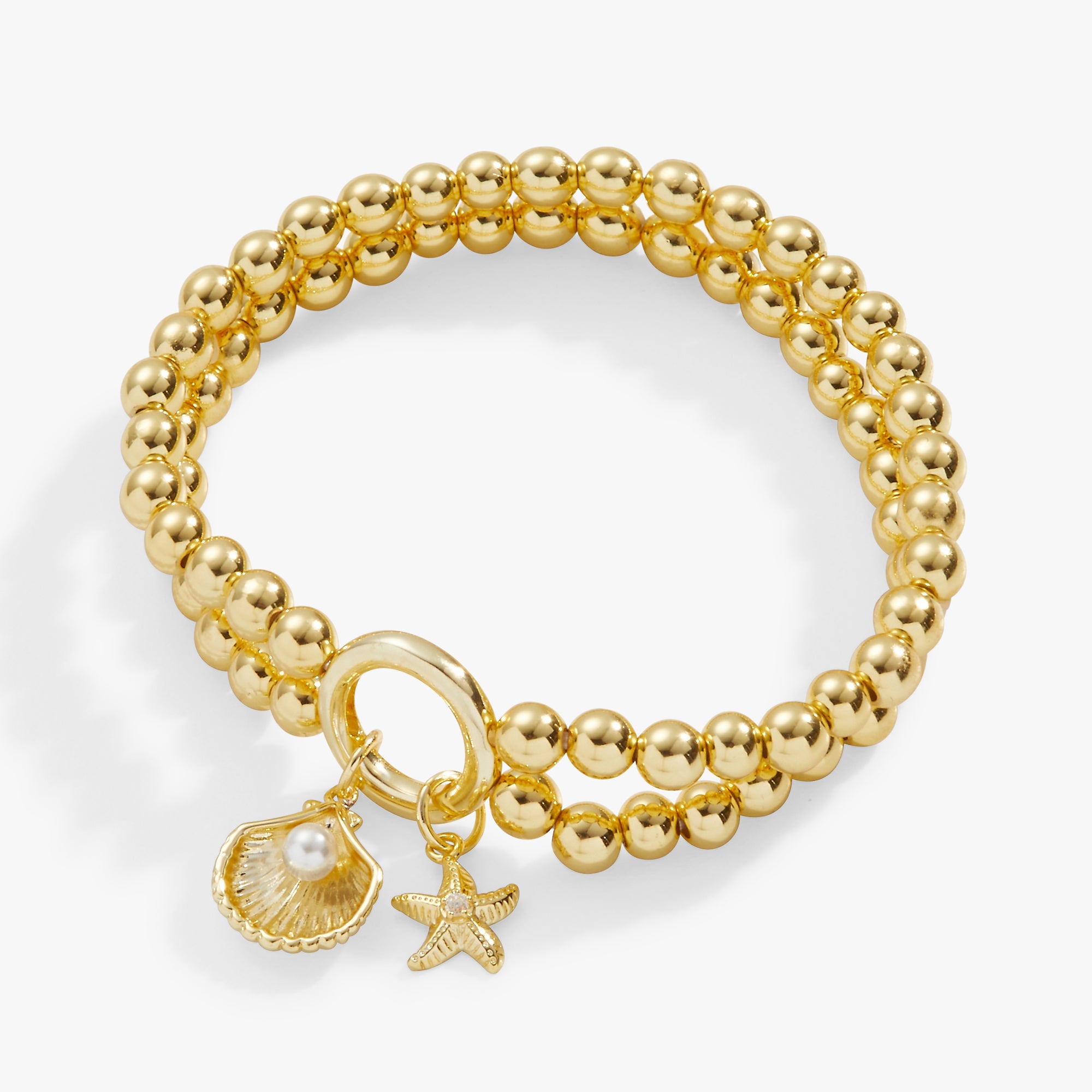Shell + Starfish Double Stretch Bracelet - Aaria Tees Aaria Tees