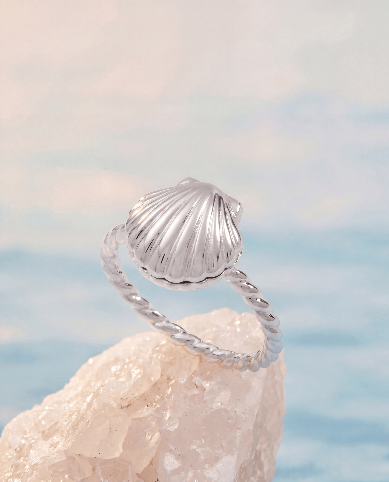 Salt + Sea 'Seashells Are Love Letters In The Sand' Locket Ring - Aaria Tees Aaria Tees