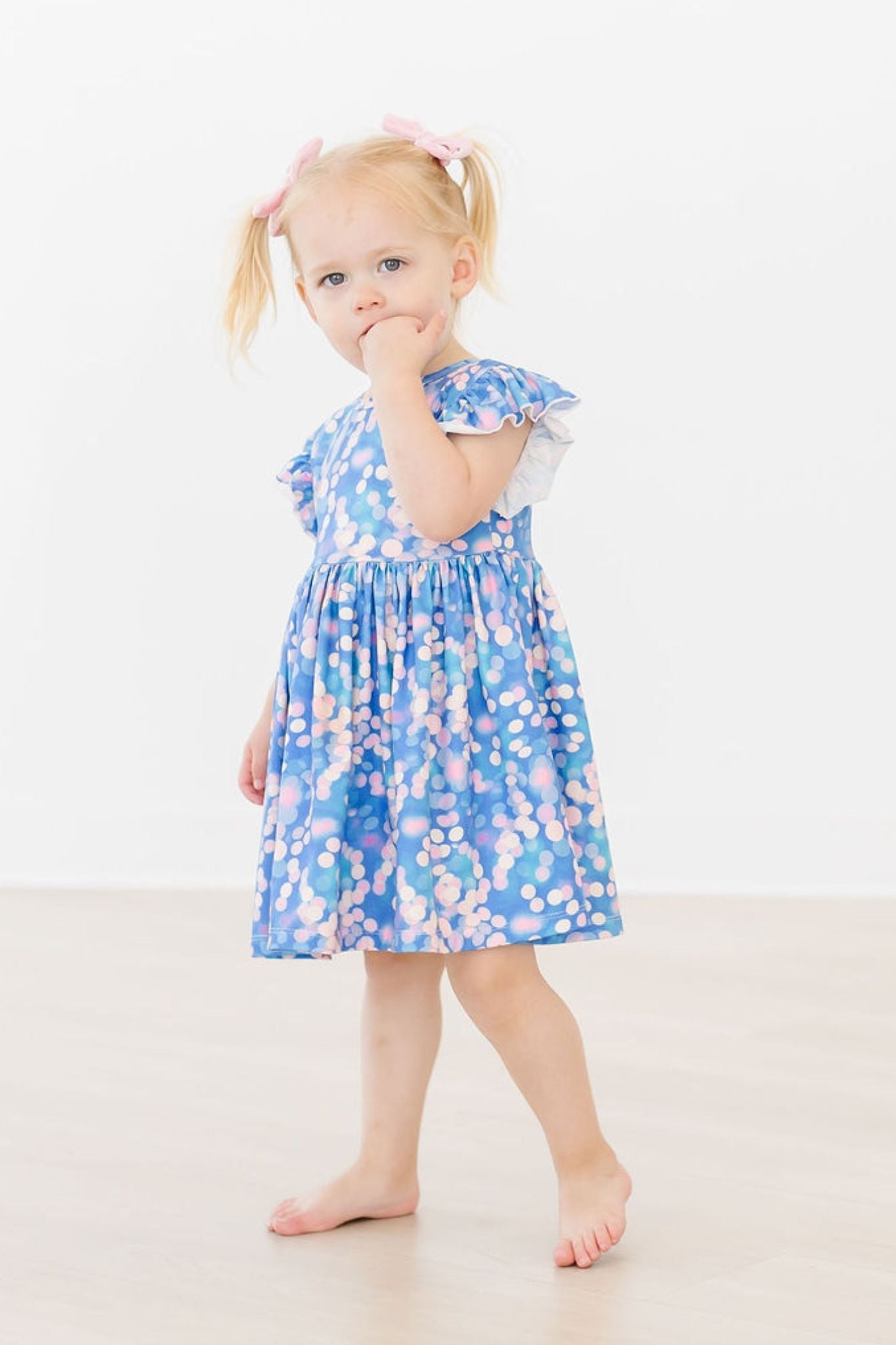 Shimmer & Shine Flutter Sleeve Twirl Dress - Aaria Tees Aaria Tees