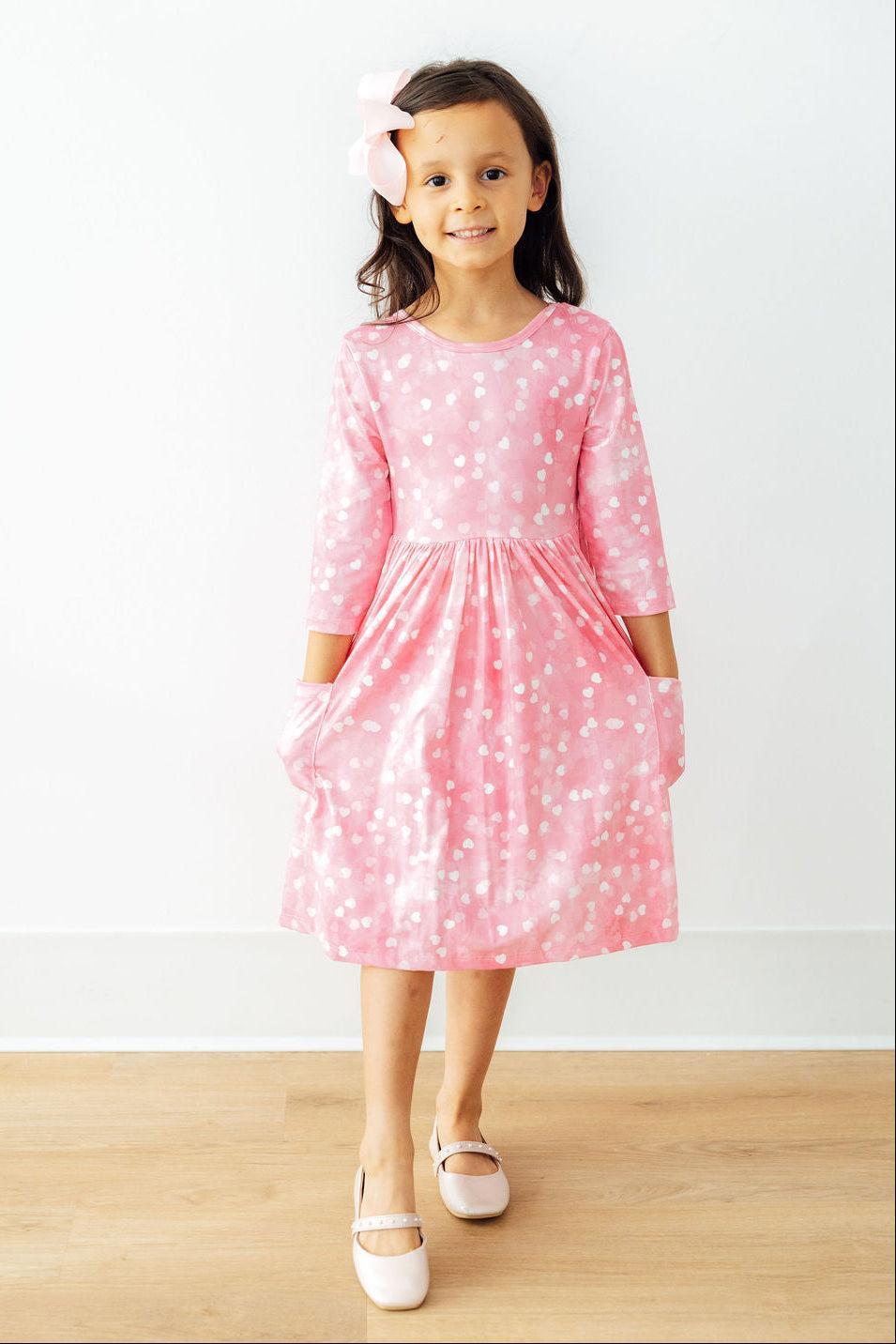 Shine Bright 3/4 Sleeve Pocket Twirl Dress - Aaria Tees Aaria Tees