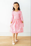 Shine Bright 3/4 Sleeve Pocket Twirl Dress - Aaria Tees Aaria Tees