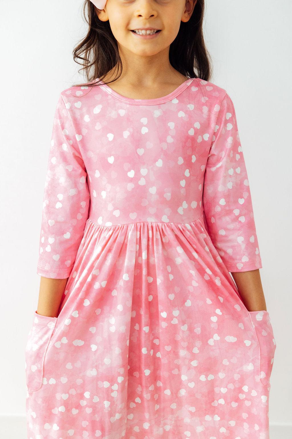 Shine Bright 3/4 Sleeve Pocket Twirl Dress - Aaria Tees