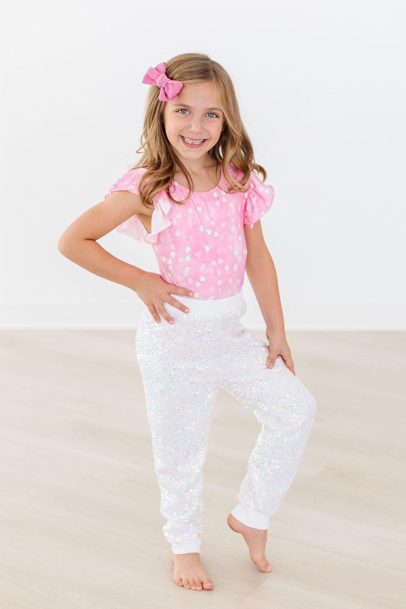 Shine Bright S/S Flutter Sleeve Leotard - Aaria Tees Aaria Tees