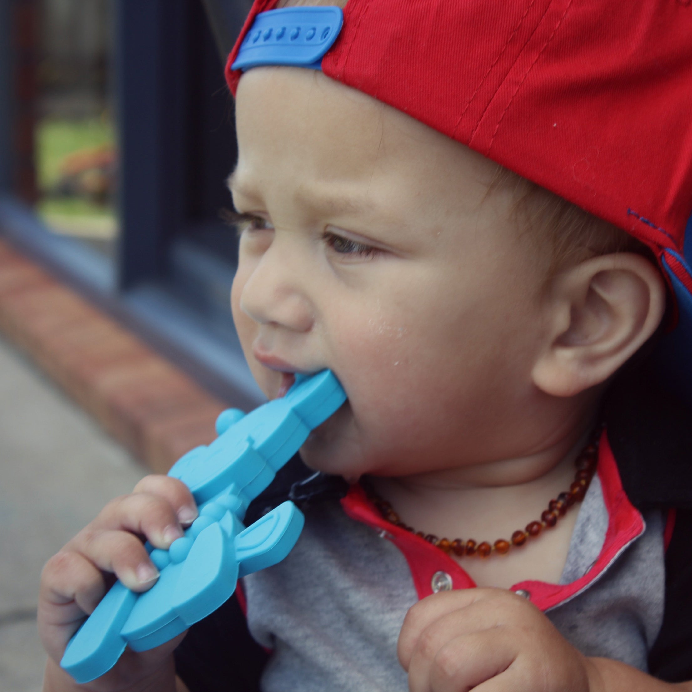 Little bamBAM Baby Teething Toy – Cyan - Aaria Tees Aaria Tees
