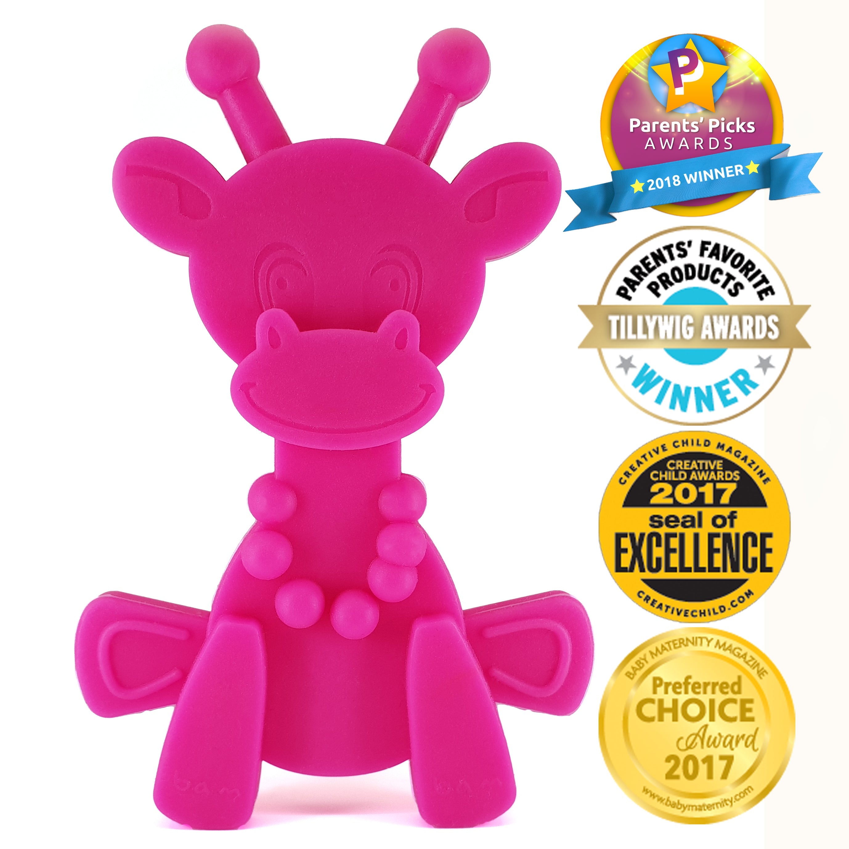 Little bamBAM Baby Teething Toy - Magenta - Aaria Tees Aaria Tees