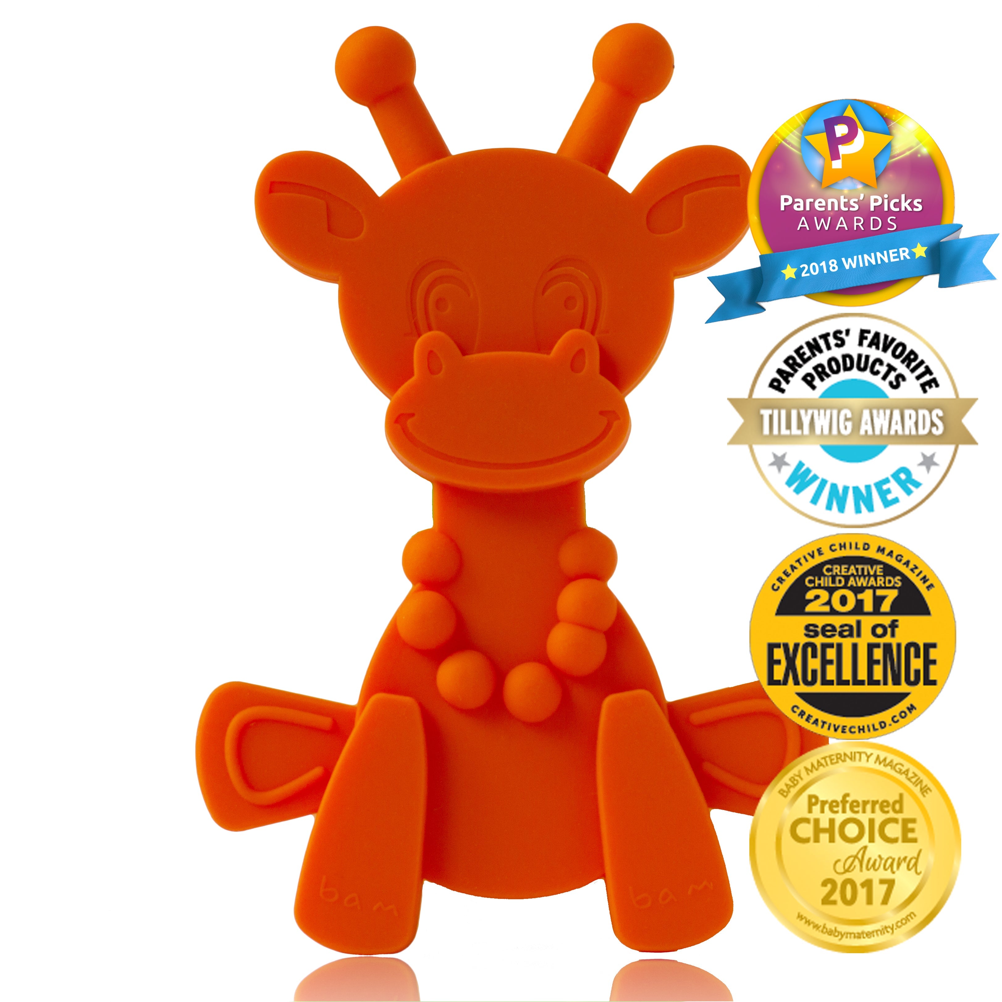 Little bamBAM Baby Teething Toy – Orange - Aaria Tees Aaria Tees