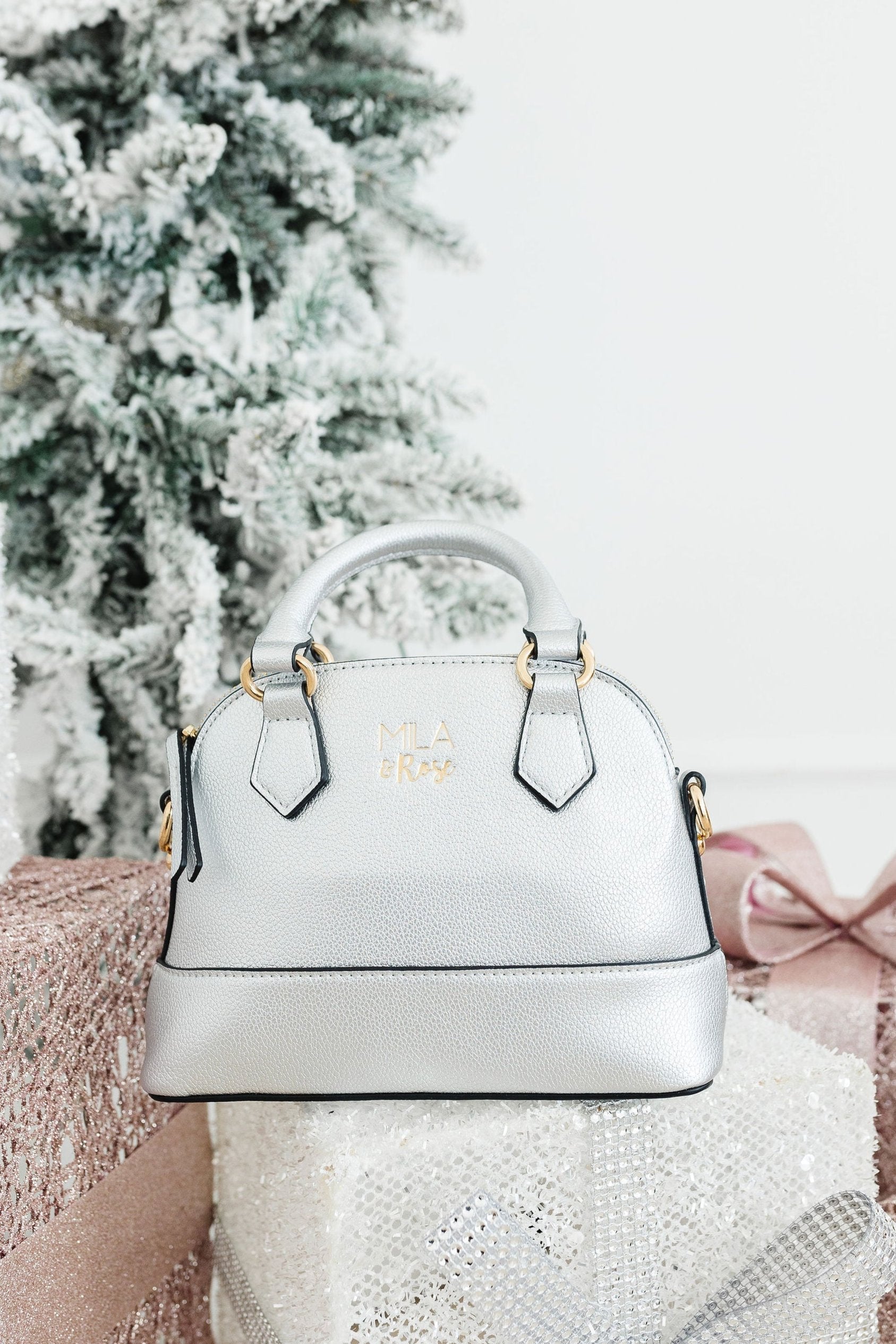 SALE Silver Metallic Girl's Crossbody Purse - Aaria Tees Aaria Tees