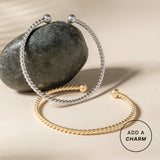 French Rope Charm Bracelet Cuff - Aaria Tees Aaria Tees