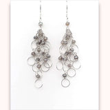 Labradorite Silver Chain Loop Earrings Aaria Tees