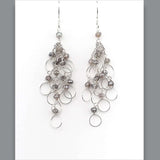 Labradorite Silver Chain Loop Earrings Aaria Tees