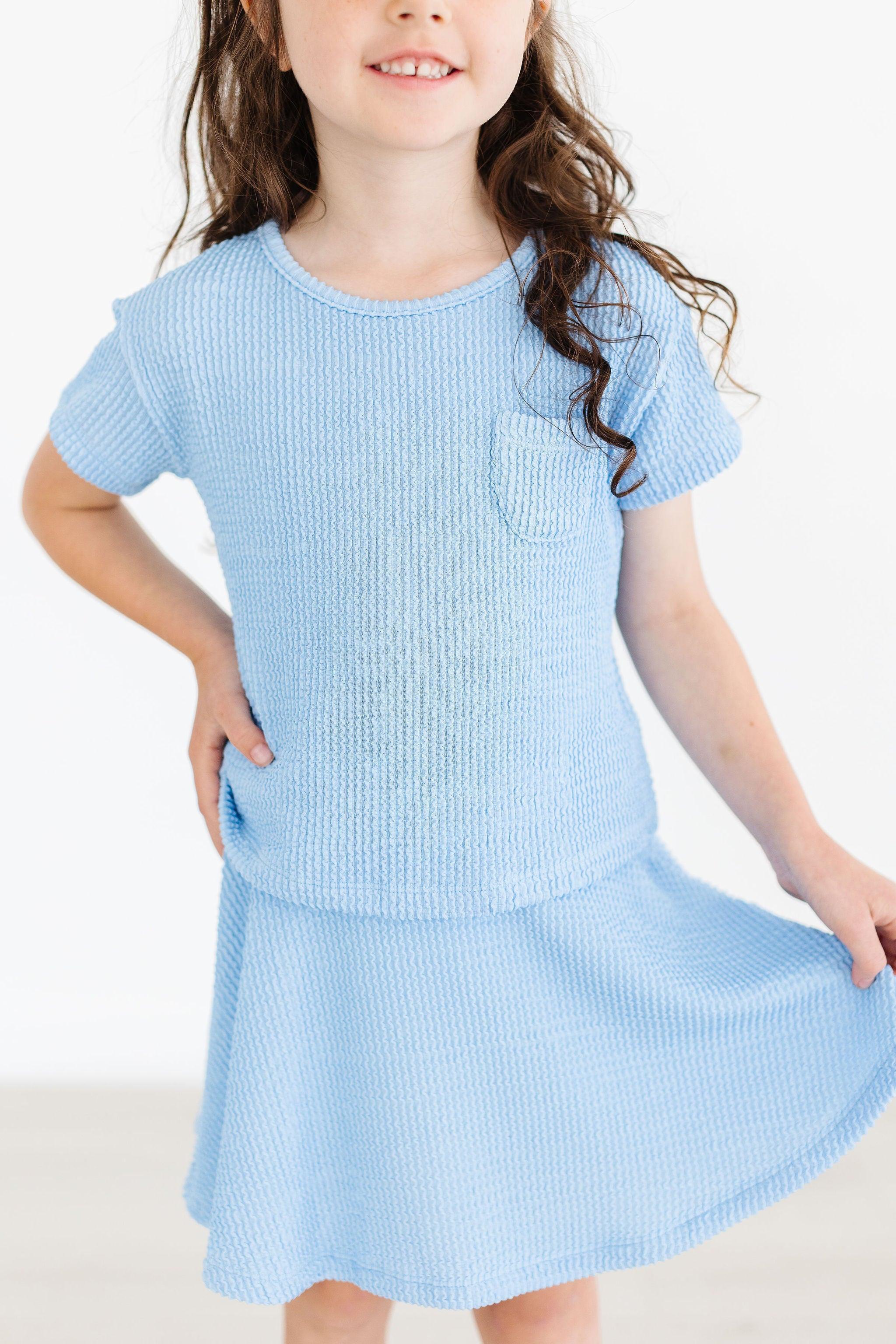 Sky Blue Scrunchy Pocket Tee - Aaria Tees Aaria Tees