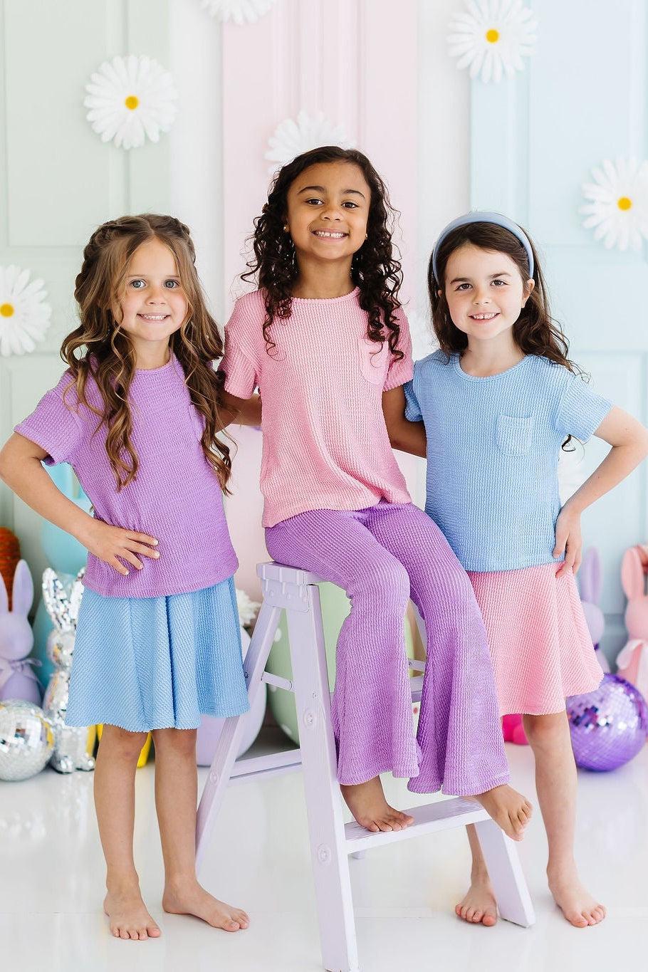 Bright Lilac Scrunchy Pocket Tee - Aaria Tees Aaria Tees