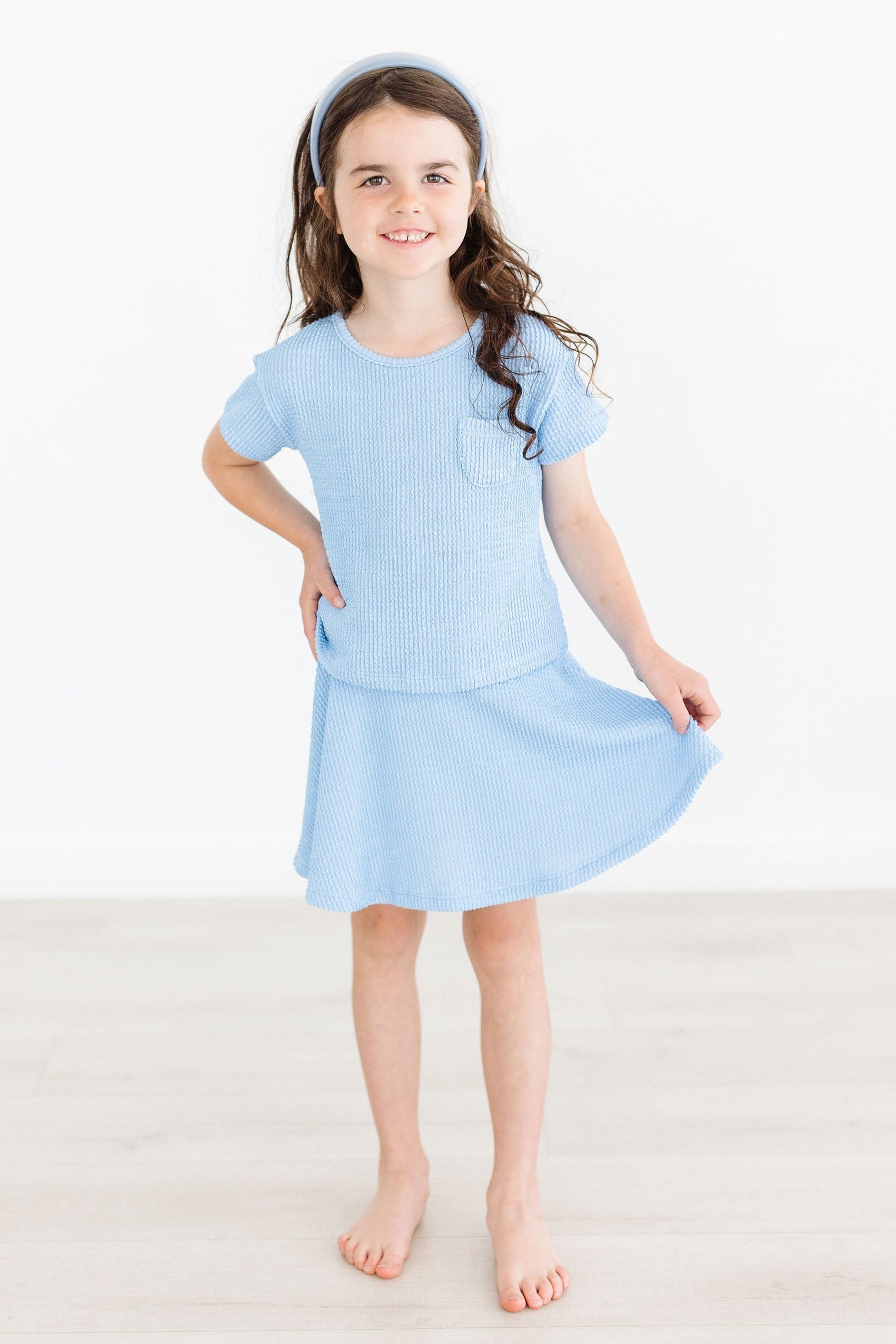 Sky Blue Scrunchy Twirl Skort - Aaria Tees Aaria Tees