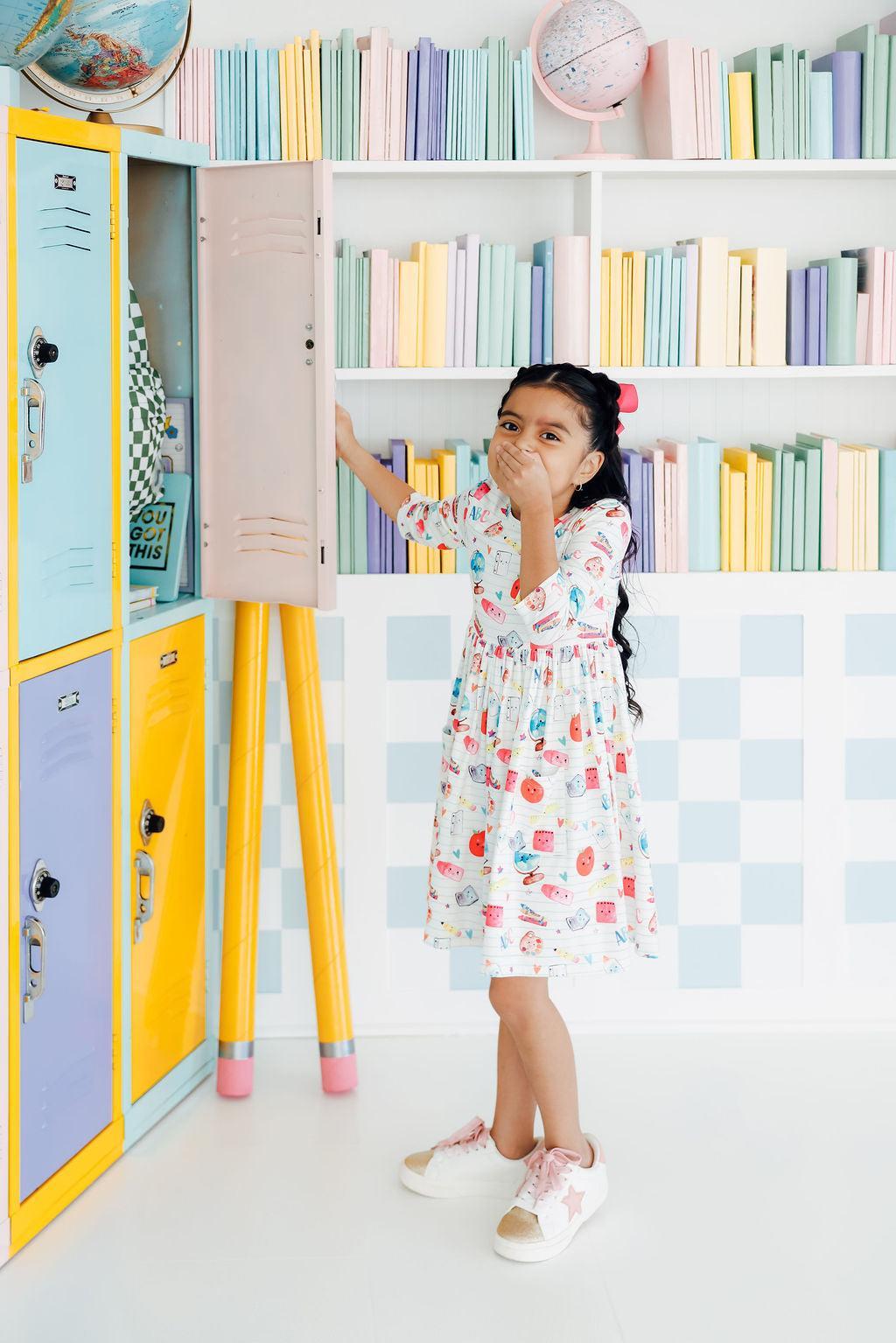 Smarty Pants 3/4 Sleeve Pocket Twirl Dress - Aaria Tees Aaria Tees