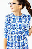 Southern Belle 3/4 Sleeve Ruffle Twirl Dress - Aaria Tees Aaria Tees