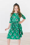 Southlake Carroll Dragons 3/4 Sleeve Pocket Twirl Dress - Aaria Tees Aaria Tees