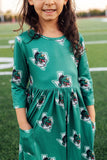Southlake Carroll Dragons 3/4 Sleeve Pocket Twirl Dress - Aaria Tees Aaria Tees
