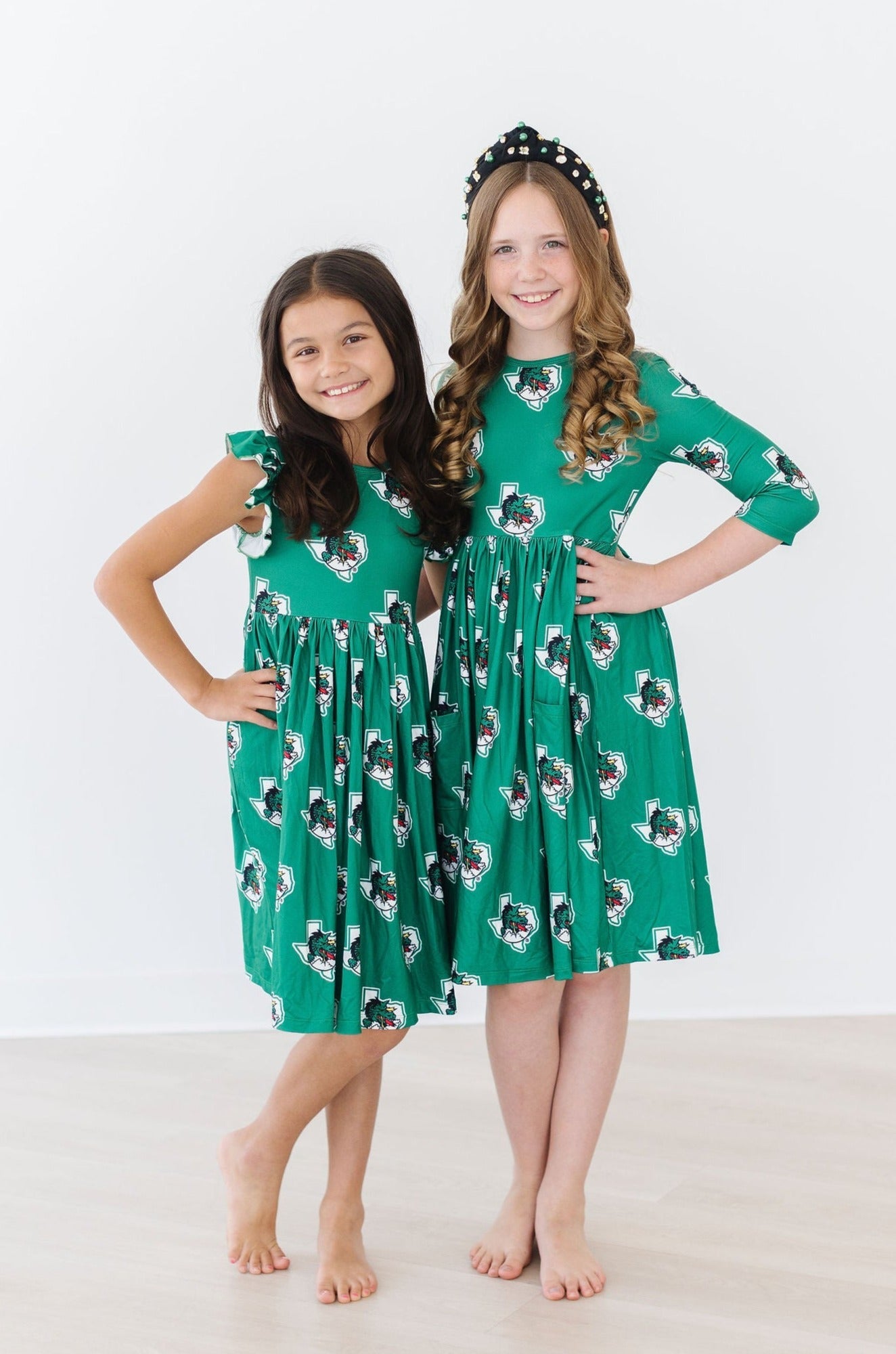Southlake Carroll Dragons 3/4 Sleeve Pocket Twirl Dress - Aaria Tees Aaria Tees