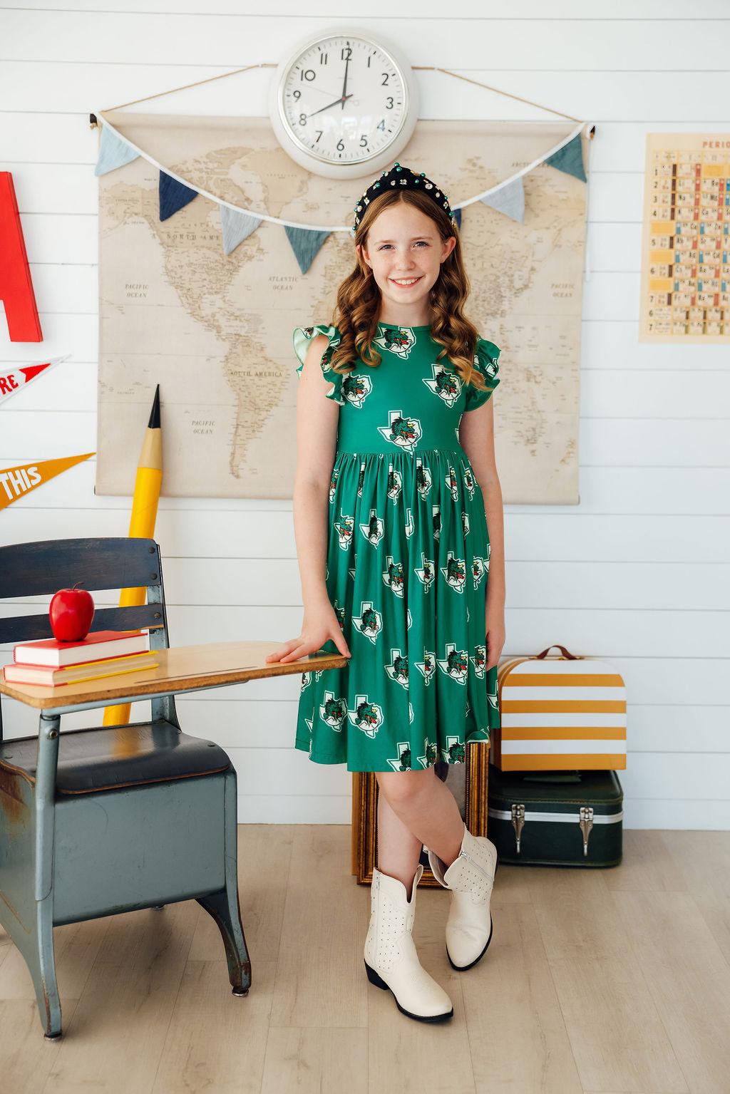 Southlake Carroll Dragons Flutter Twirl Dress - Aaria Tees Aaria Tees
