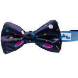 Space Planets Dog Bow Tie Navy Blue Aaria Tees