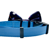 Space Planets Dog Bow Tie Navy Blue Aaria Tees