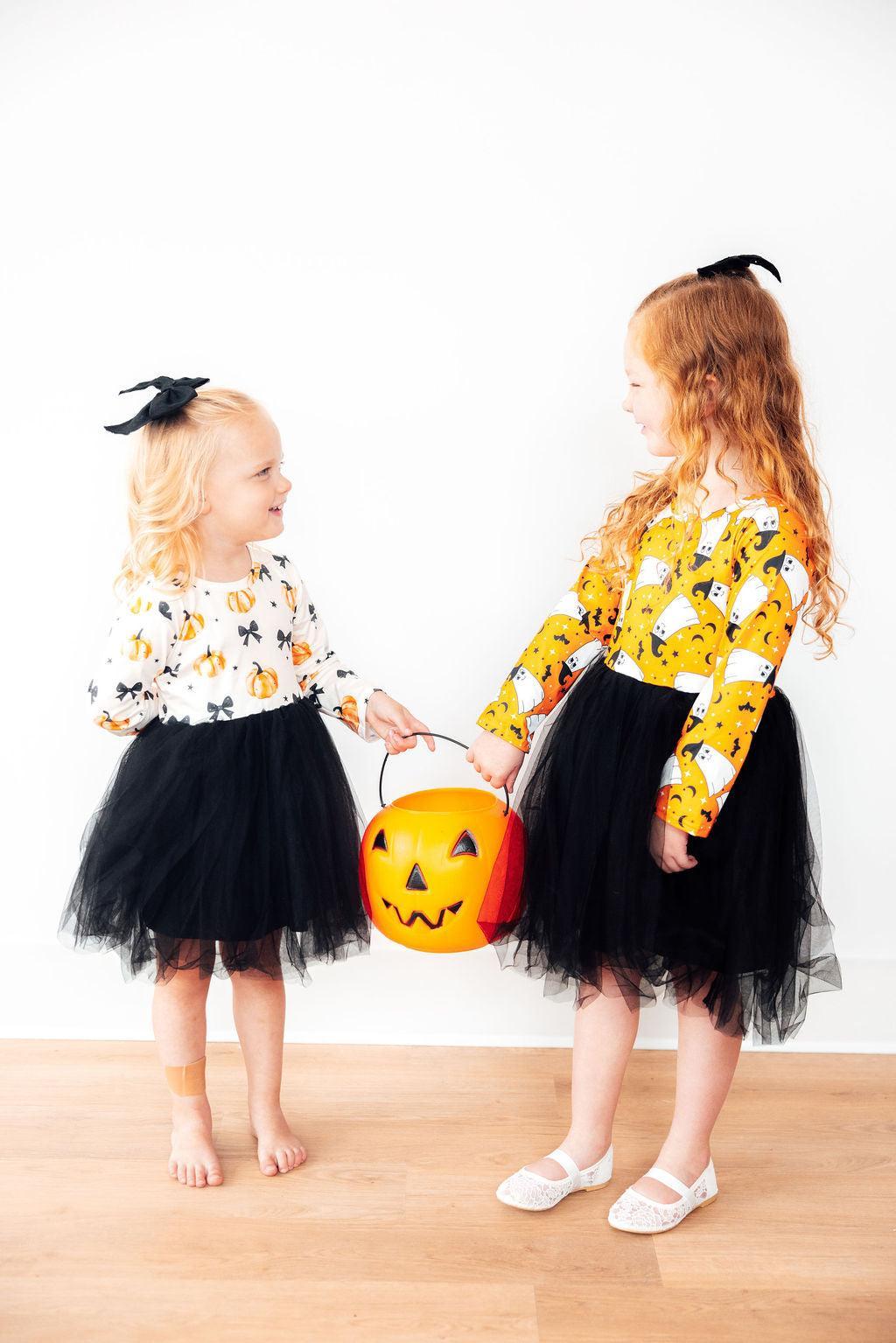 Pretty in Pumpkin L/S Tutu Dress - Aaria Tees Aaria Tees