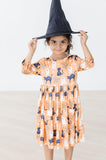 Spooky Kitty 3/4 Sleeve Pocket Twirl Dress - Aaria Tees Aaria Tees