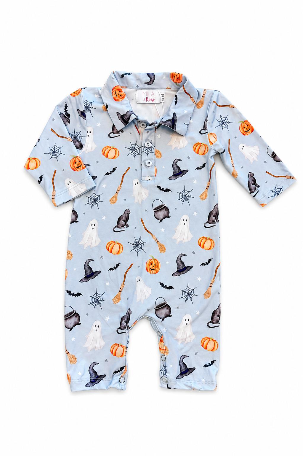 Spooky Season L/S Polo One-Piece - Aaria Tees Aaria Tees