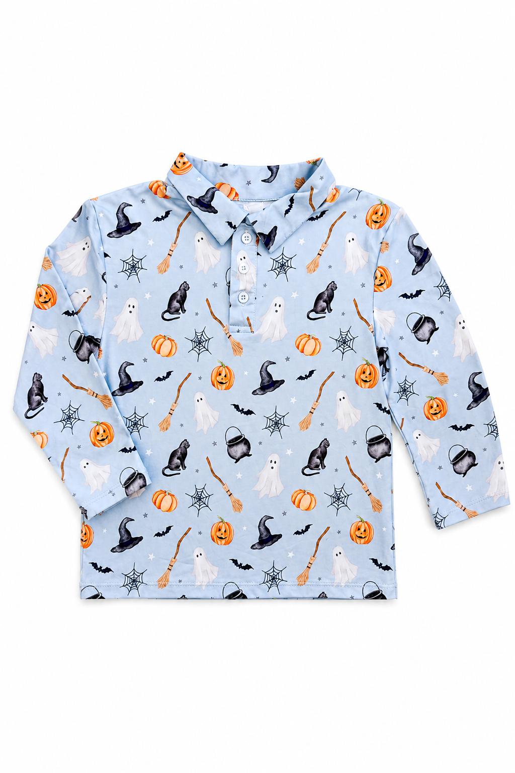 Spooky Season L/S Polo - Aaria Tees