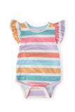 Spring Stripes S/S Flutter Bodysuit - Aaria Tees Aaria Tees