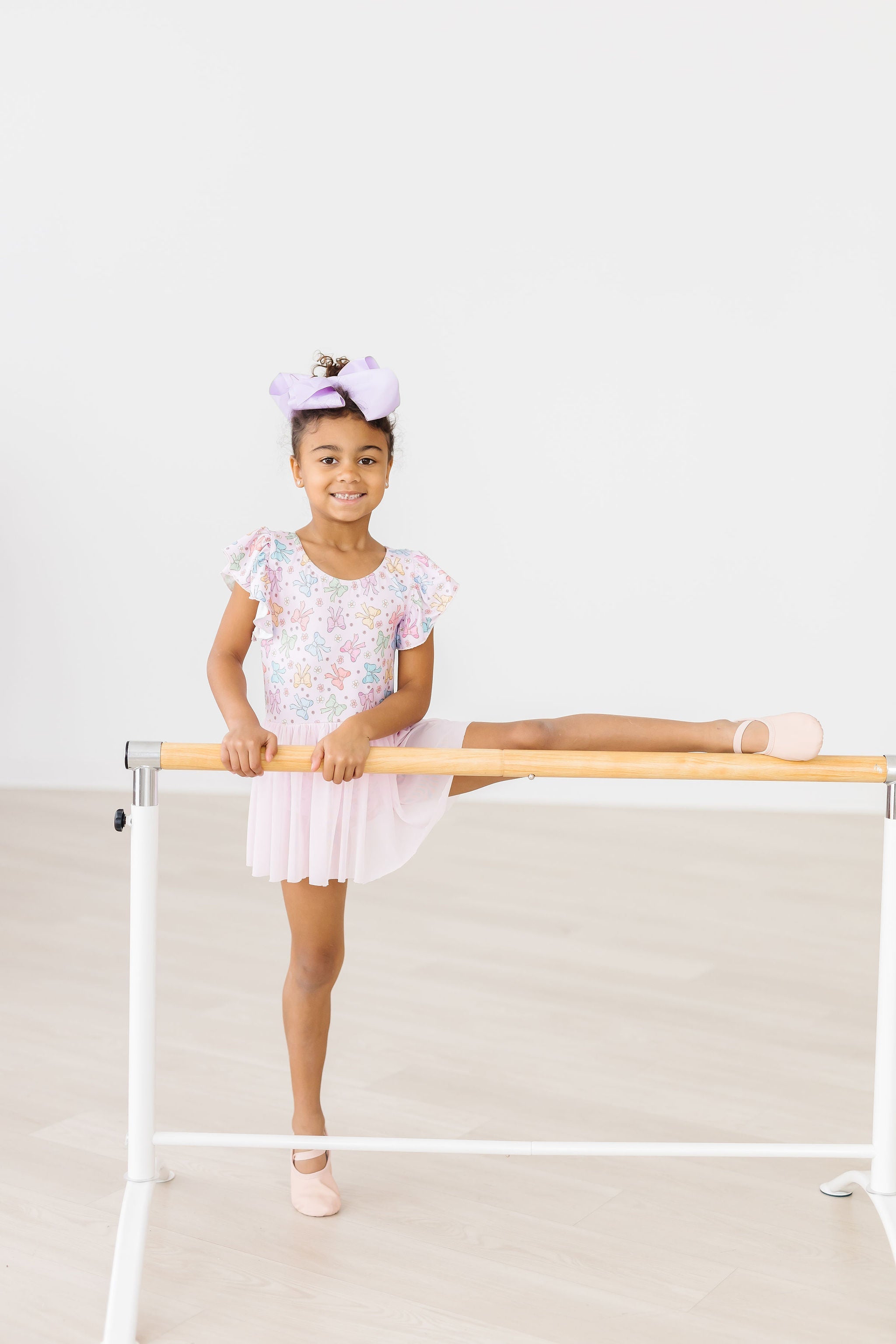 Springtime Bows S/S Twirl Leotard - Aaria Tees Aaria Tees