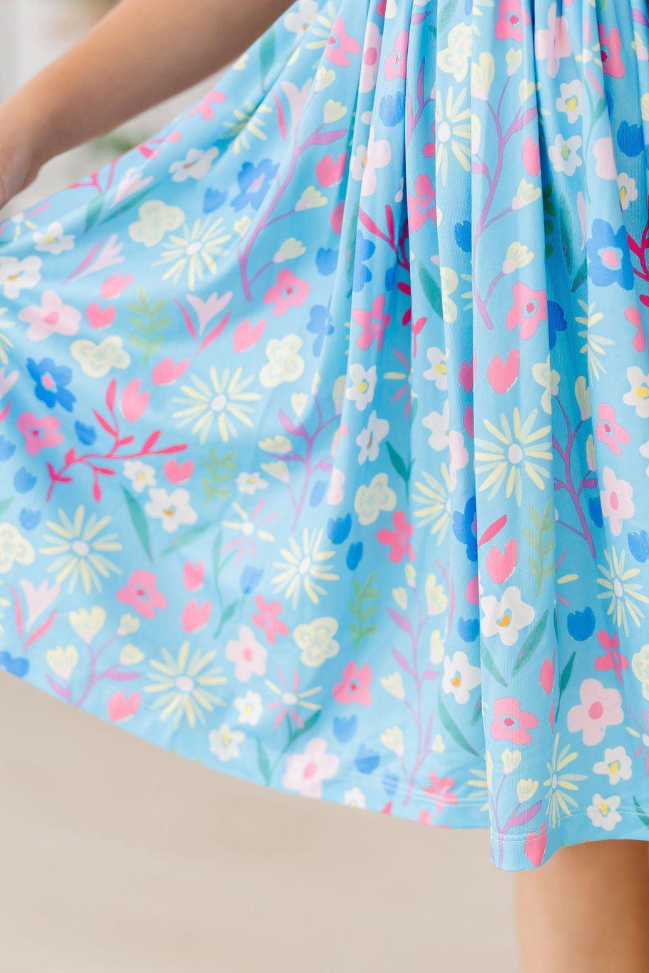 Springtime Splendor Flutter Sleeve Twirl Dress - Aaria Tees Aaria Tees