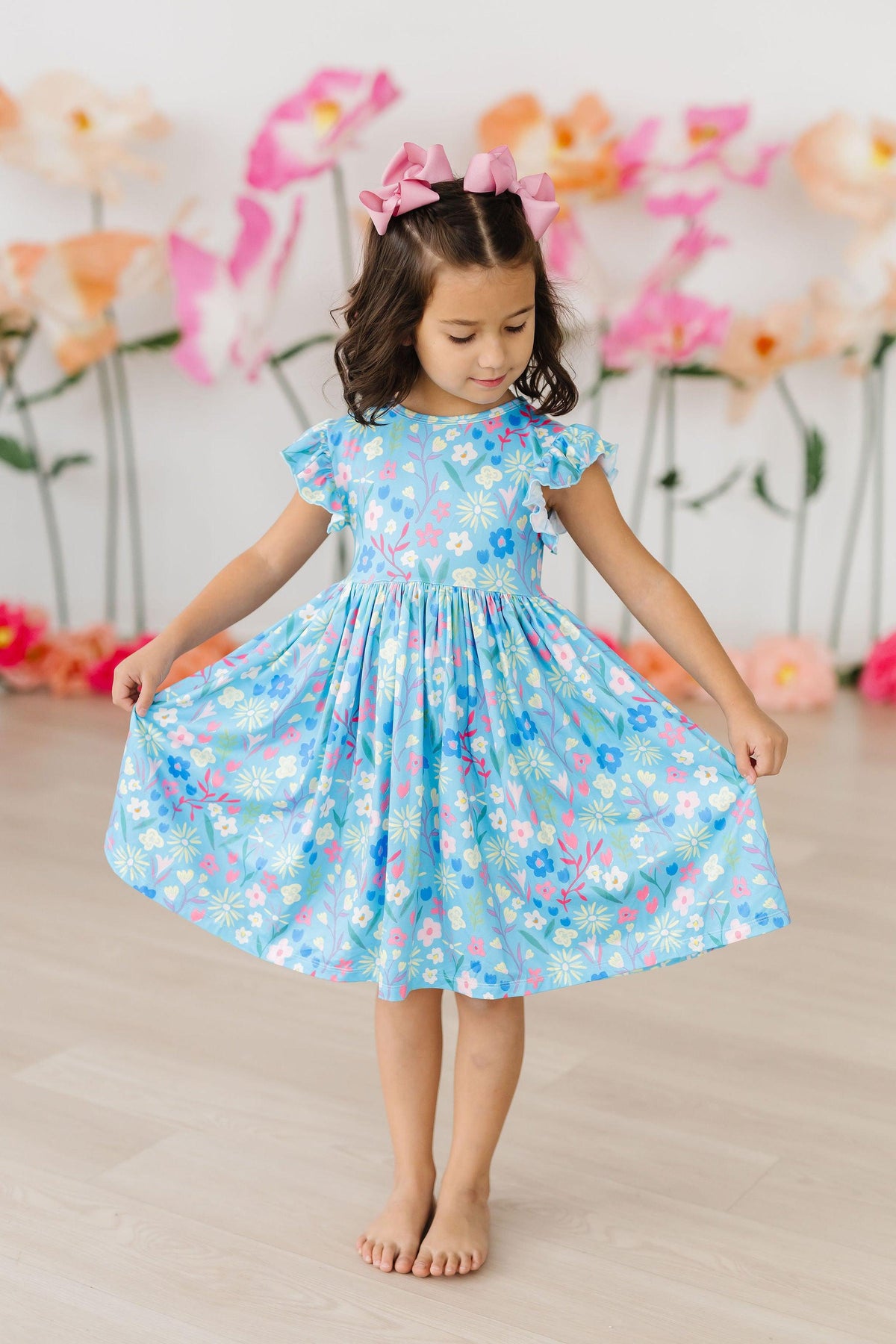 Springtime Splendor Flutter Sleeve Twirl Dress - Aaria Tees