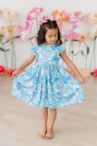 Springtime Splendor Flutter Sleeve Twirl Dress - Aaria Tees Aaria Tees