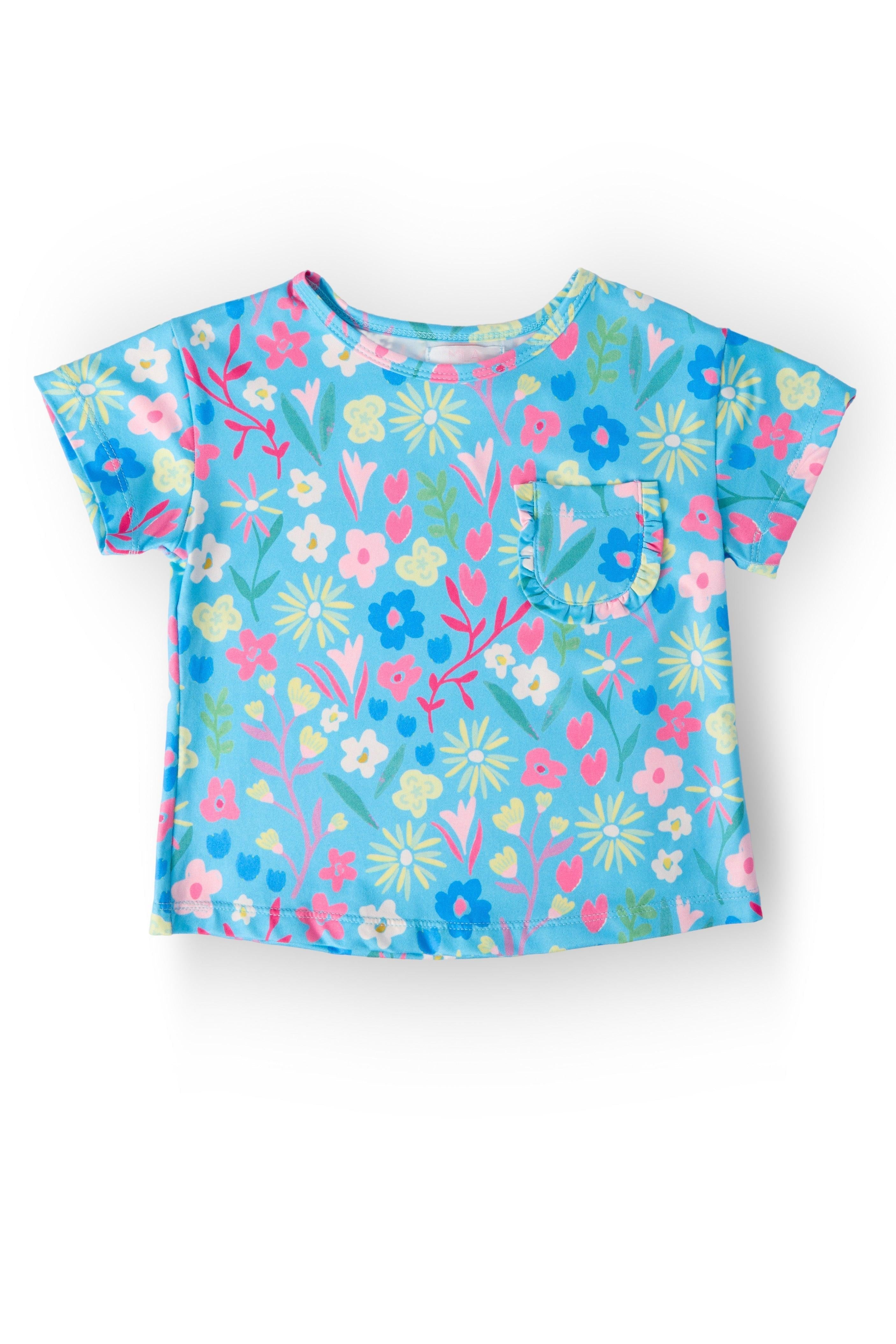 Springtime Splendor Ruffle Pocket Tee - Aaria Tees Aaria Tees