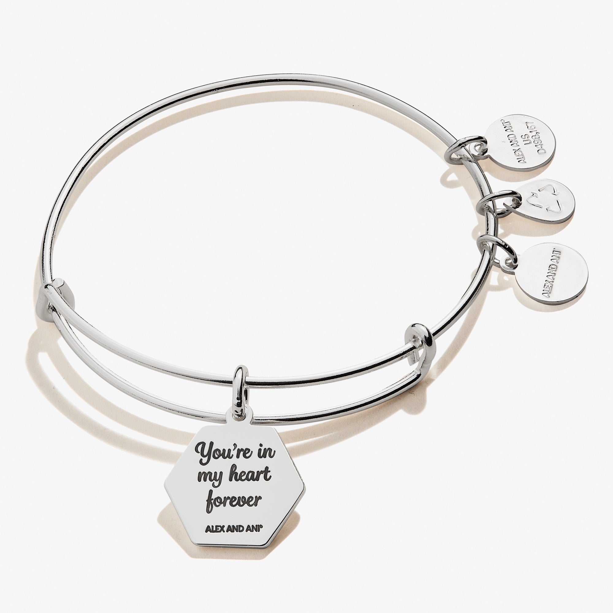 Stepmom 'You're In My Heart Forever' Charm Bangle - Aaria Tees Aaria Tees