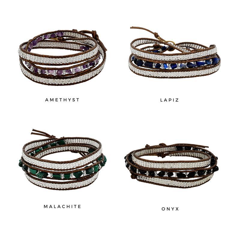 Stone 3x Wrap Earth Collection Bracelet - Aaria Tees Aaria Tees