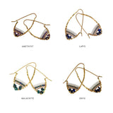 Stone Hoop Earth Collection Earrings - Aaria Tees Aaria Tees