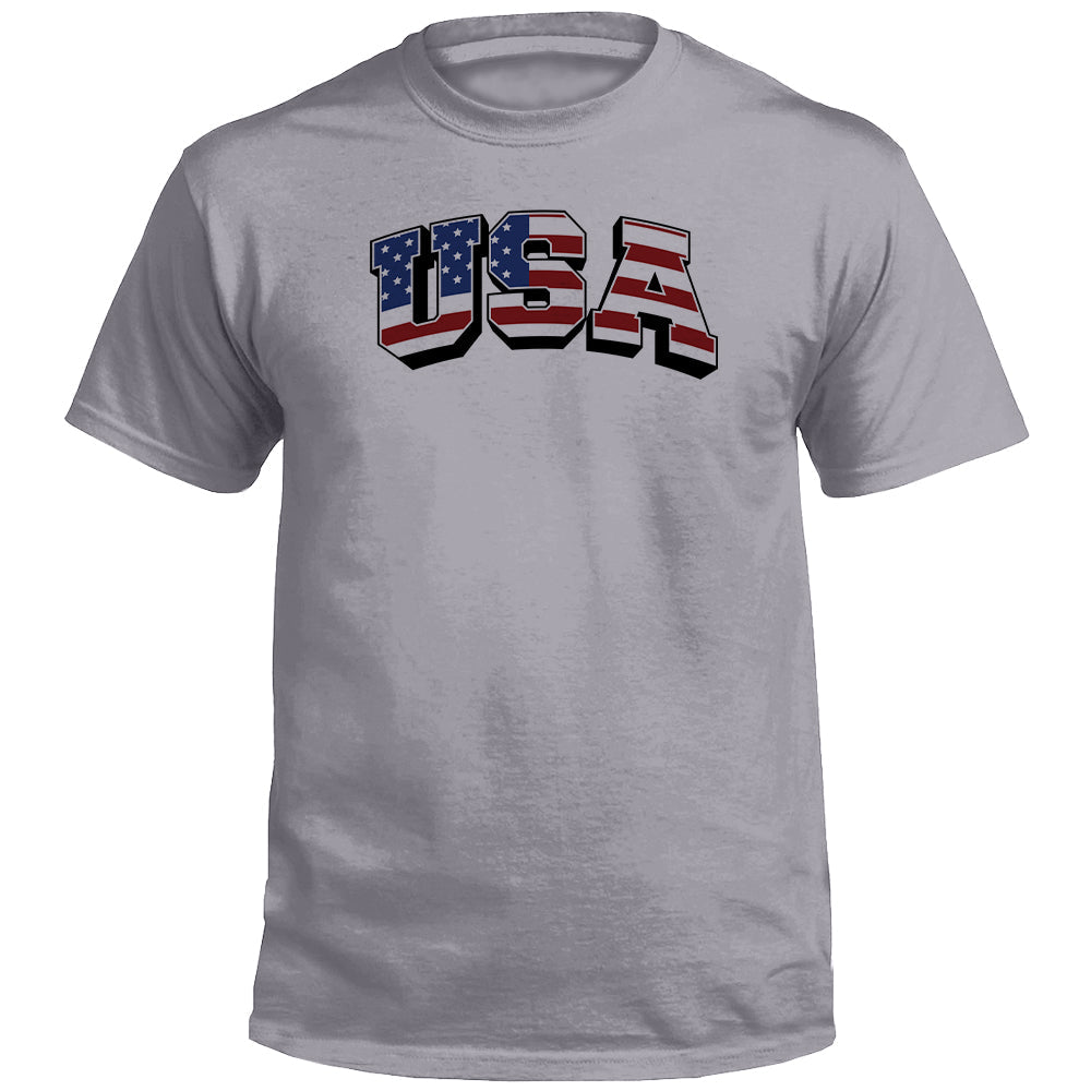 USA Flag Lettering (Front) - Aaria Tees Aaria Tees