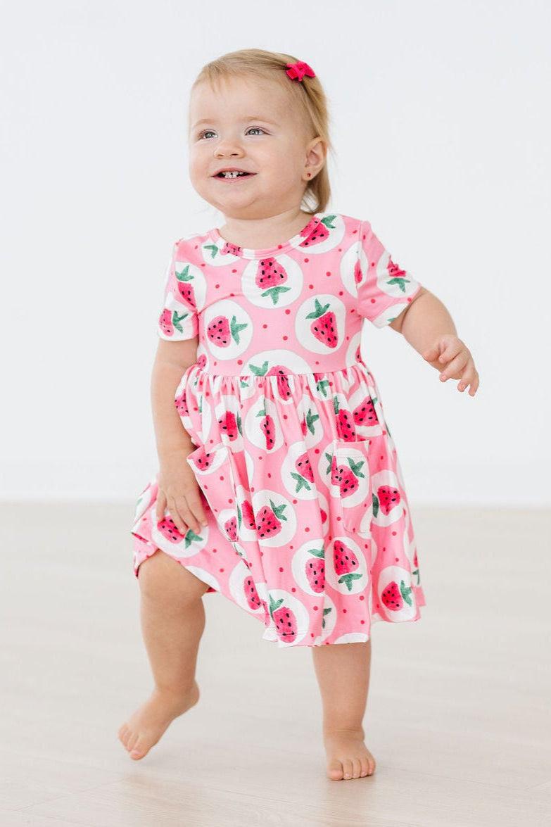 Strawberry Fields S/S Pocket Twirl Dress - Aaria Tees Aaria Tees