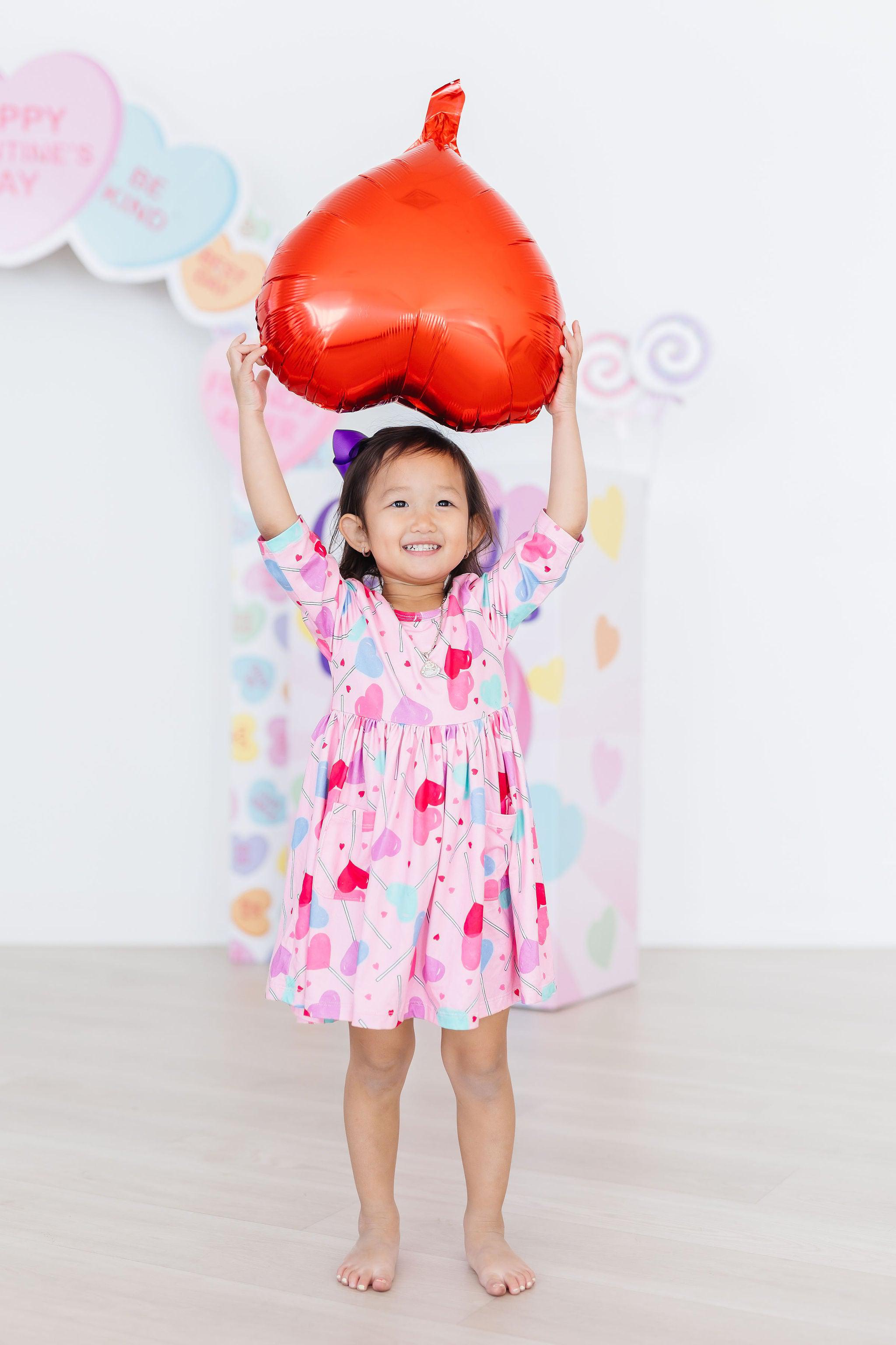 Sucker for You 3/4 Sleeve Pocket Twirl Dress - Aaria Tees Aaria Tees