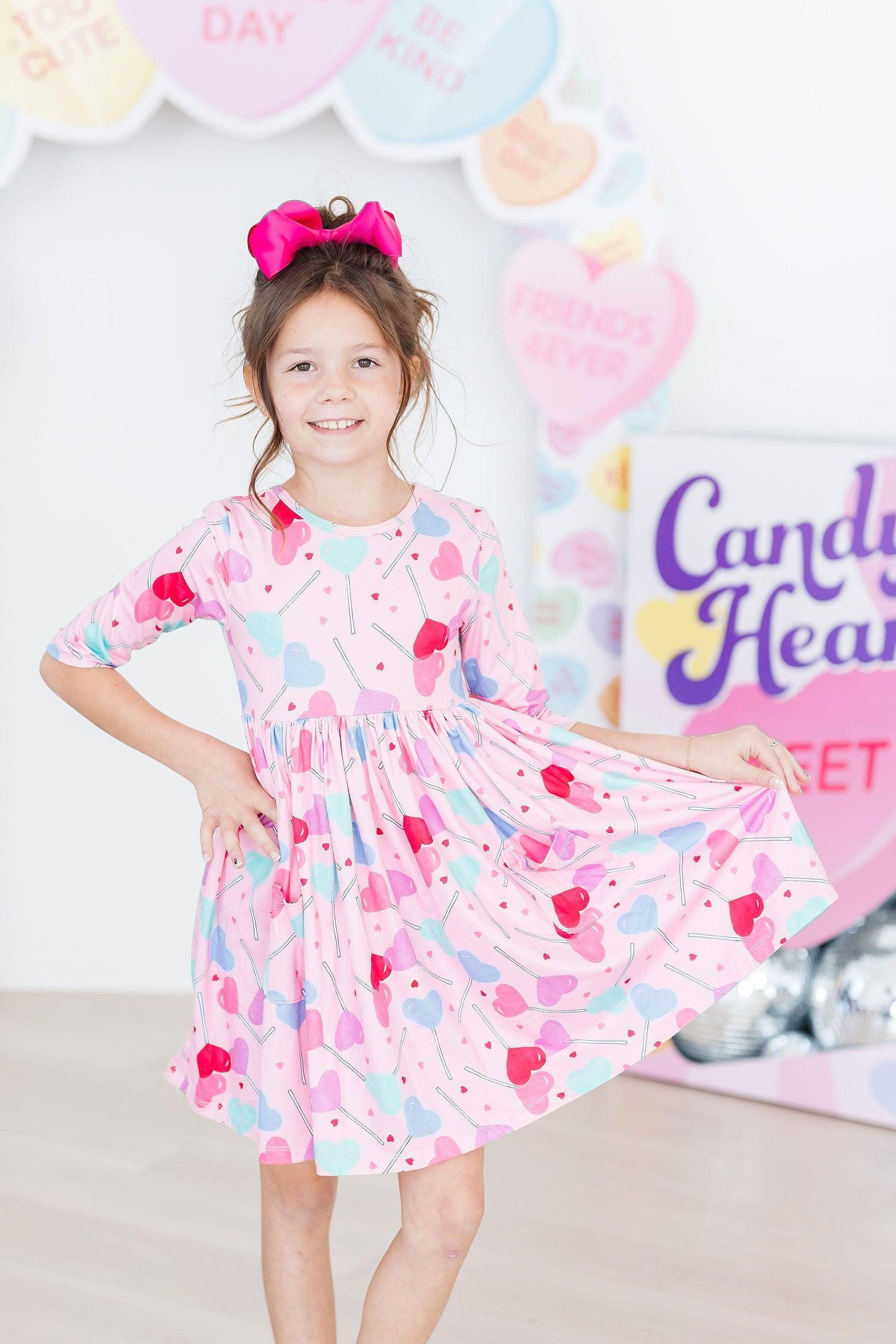 Sucker for You 3/4 Sleeve Pocket Twirl Dress - Aaria Tees Aaria Tees