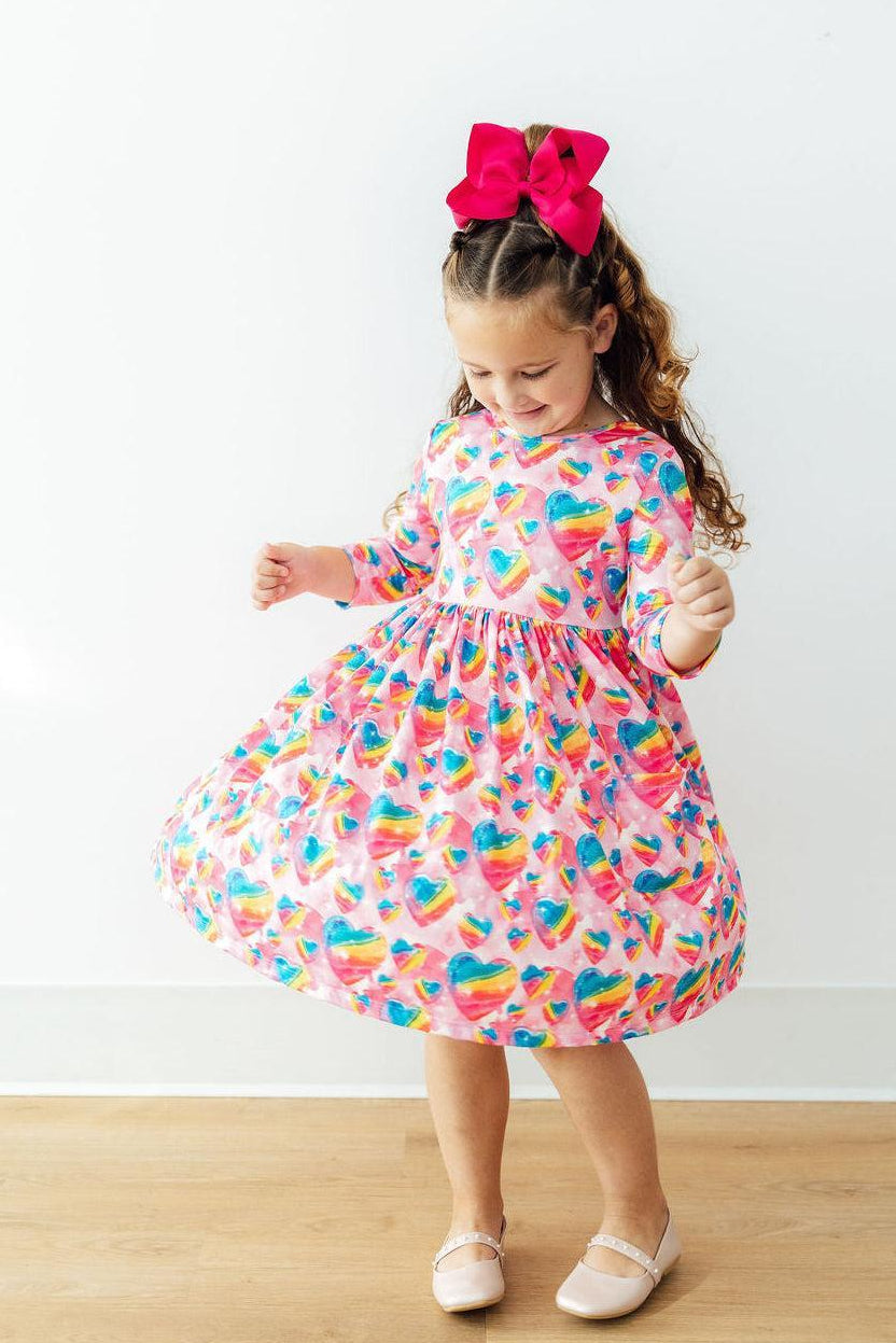 Sugar & Spice 3/4 Sleeve Pocket Twirl Dress - Aaria Tees Aaria Tees