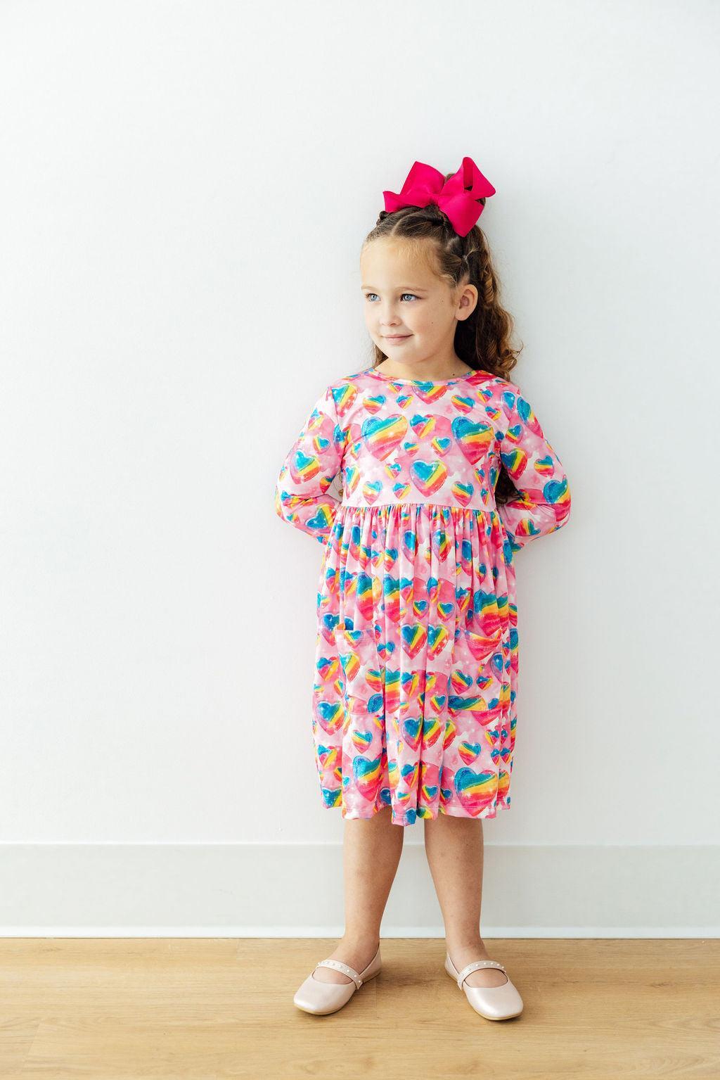Sugar & Spice 3/4 Sleeve Pocket Twirl Dress - Aaria Tees Aaria Tees