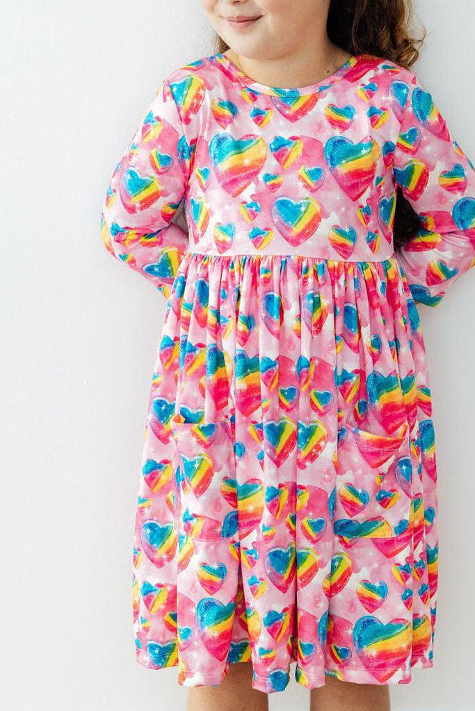 Sugar & Spice 3/4 Sleeve Pocket Twirl Dress - Aaria Tees Aaria Tees